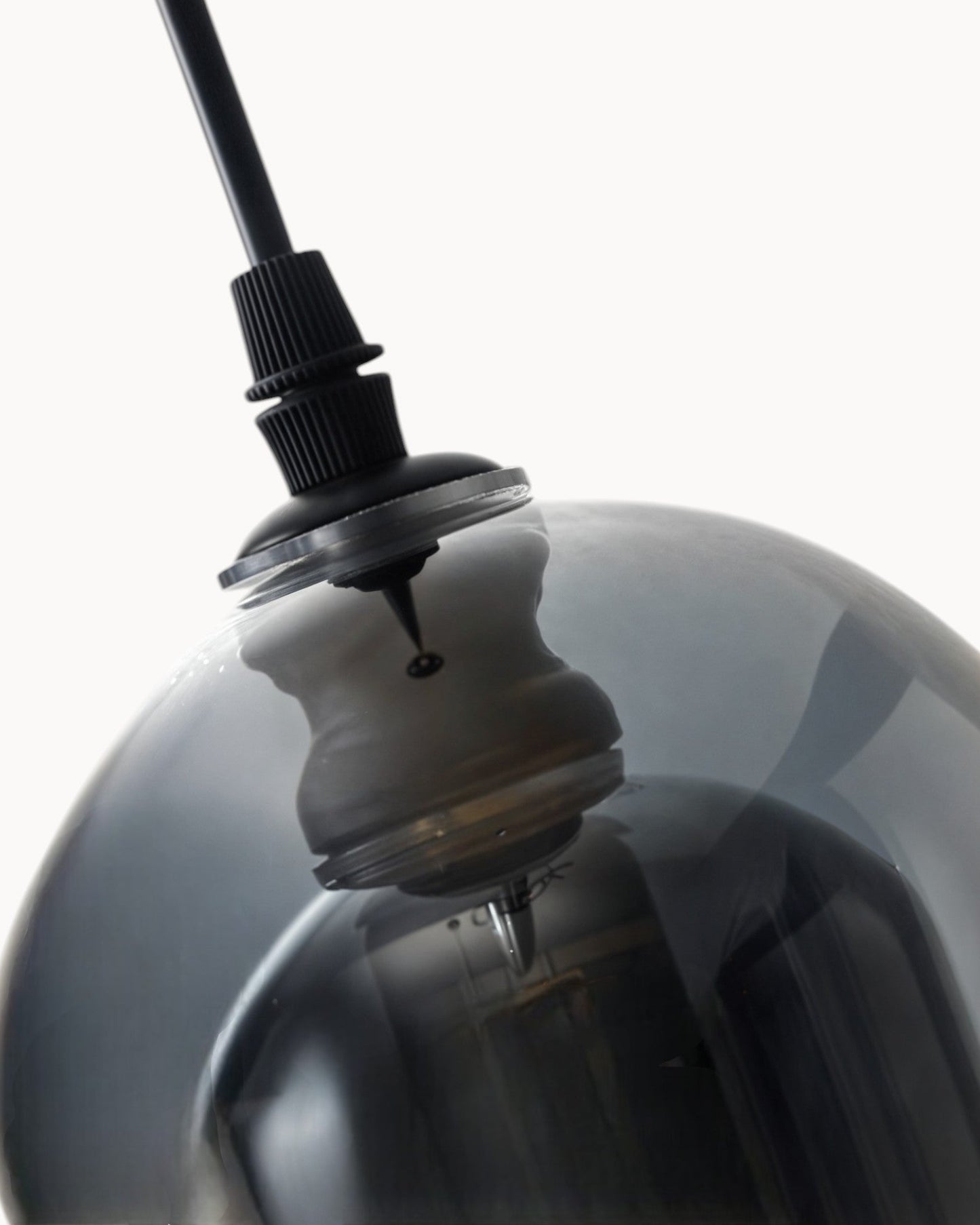 Contemporary Amber Glass Pendant Light with Copper and Wrought Iron Accents