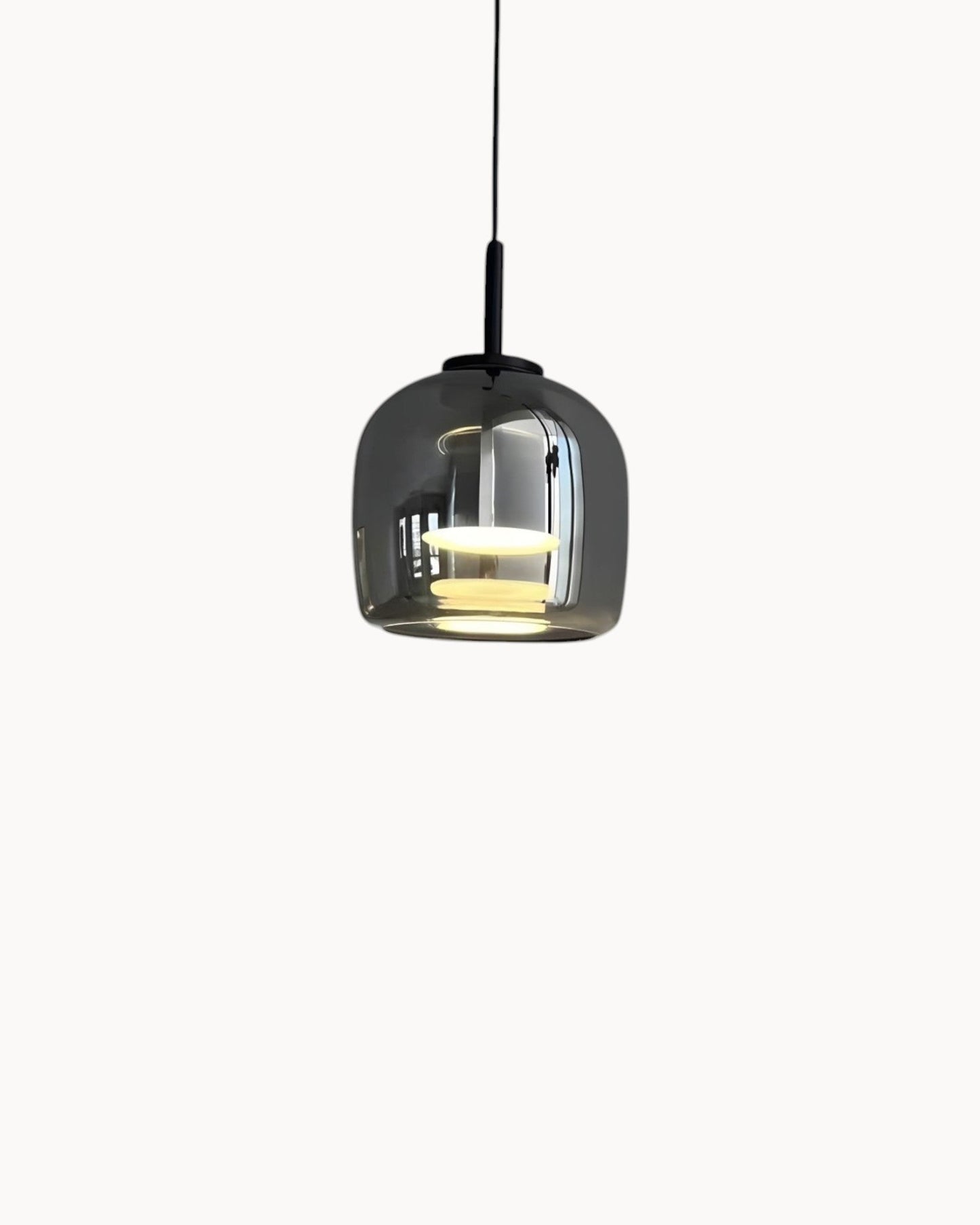 Contemporary Amber Glass Pendant Light with Copper and Wrought Iron Accents