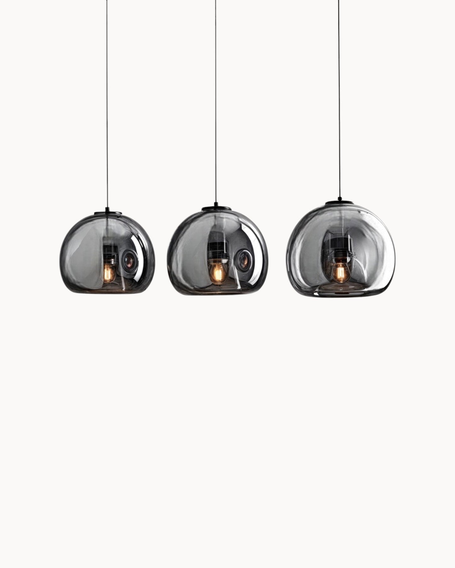 Contemporary Amber Glass Pendant Light with Copper and Wrought Iron Accents