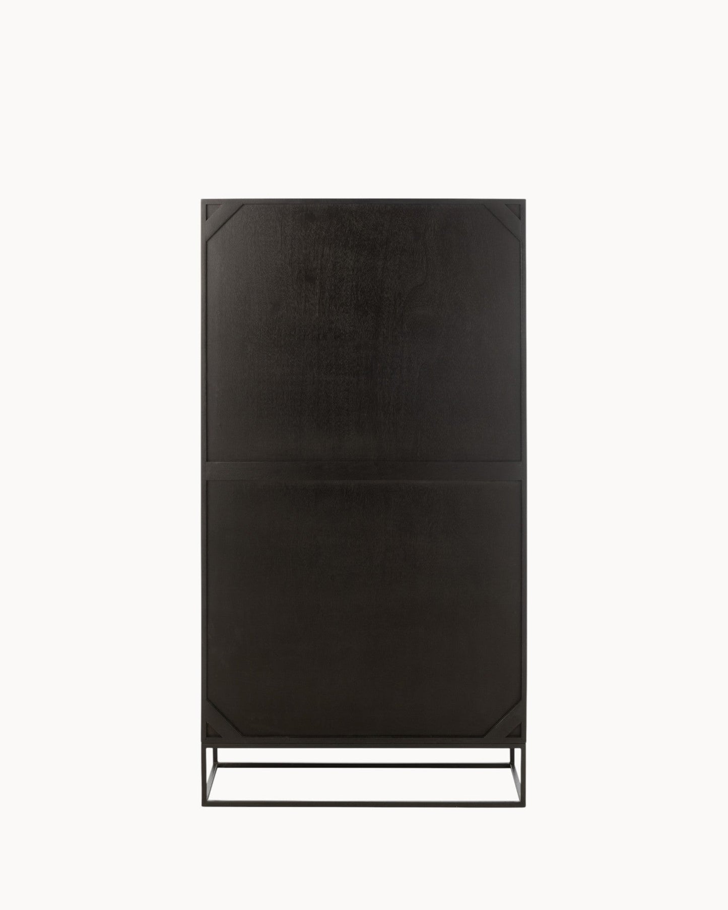 Regal Mode – 168 cm Tall Mango Wood and Black MDF Display Unit