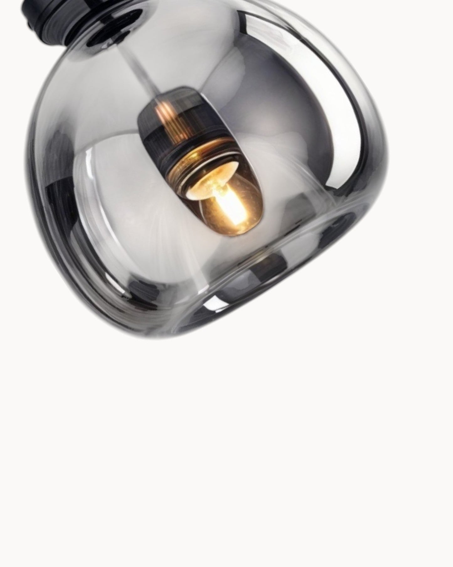 Contemporary LED Ceiling Light - Smoke Gray and Cognac Glass - 25 cm Diameter