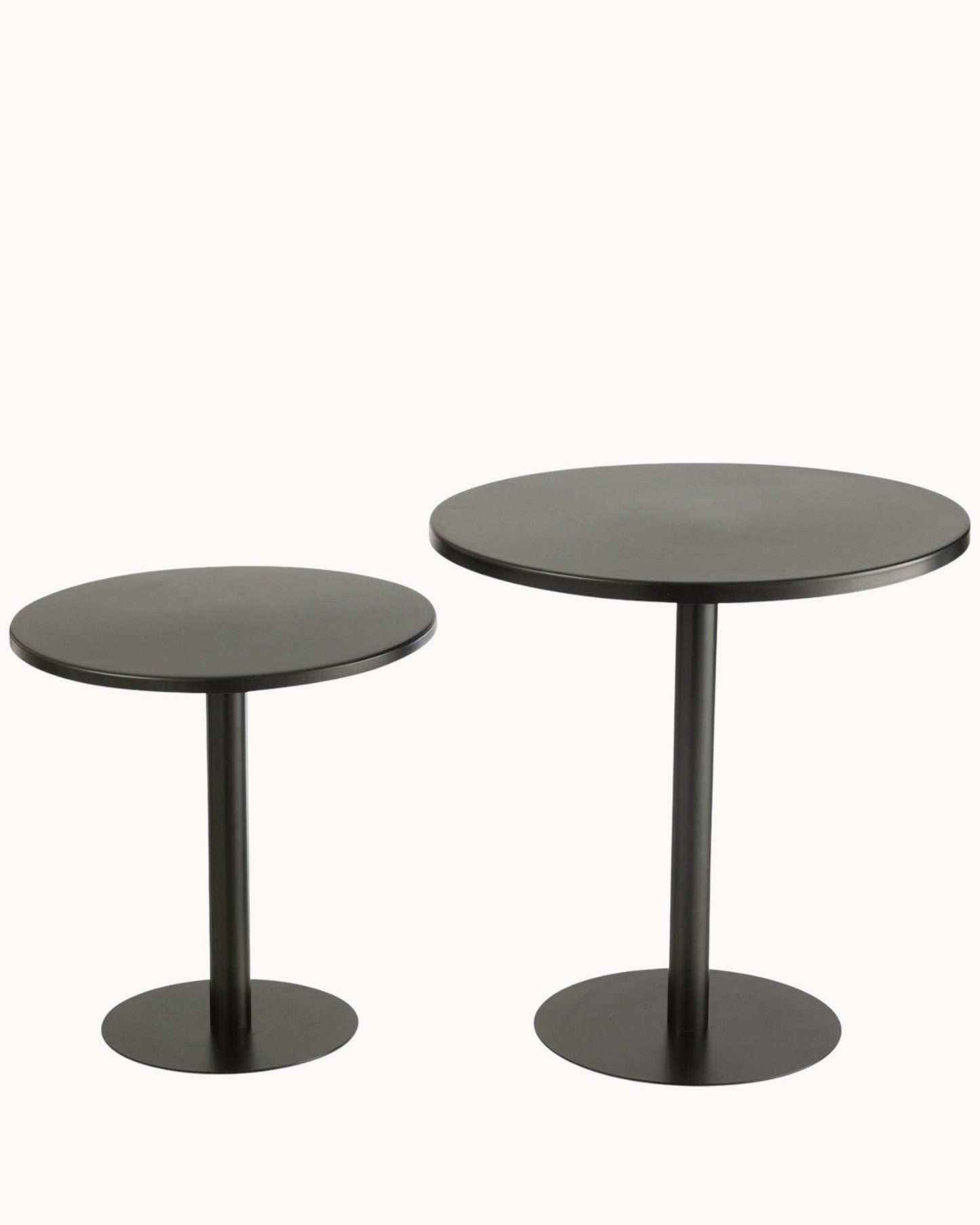 J-Line Set of 2 Round Black Metal Side Tables – 40 cm