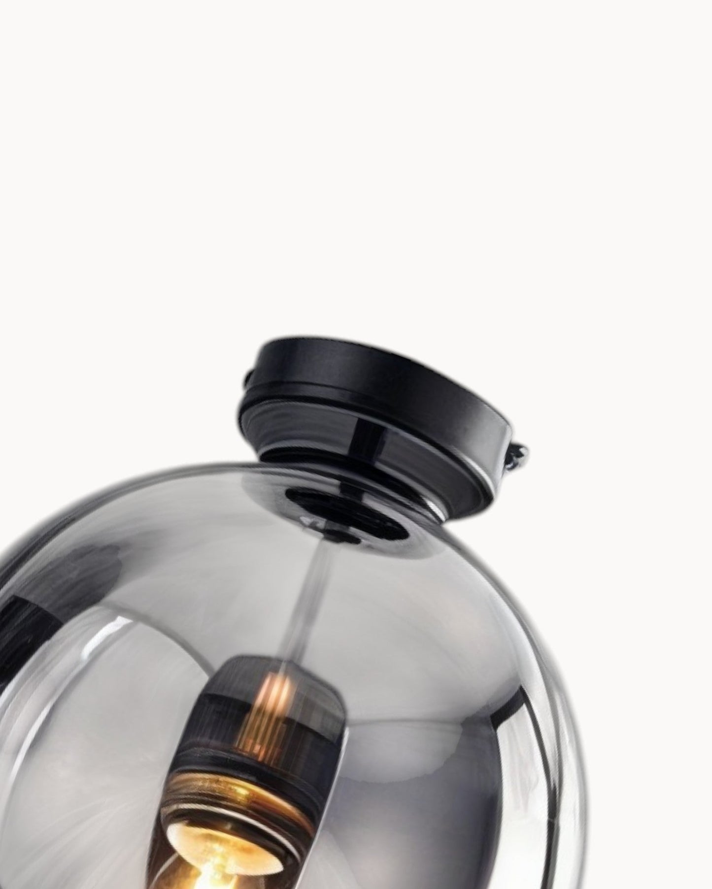 Contemporary LED Ceiling Light - Smoke Gray and Cognac Glass - 25 cm Diameter