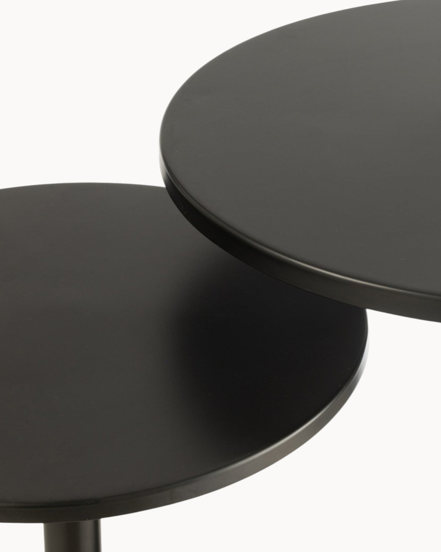J-Line Set of 2 Round Black Metal Side Tables – 40 cm
