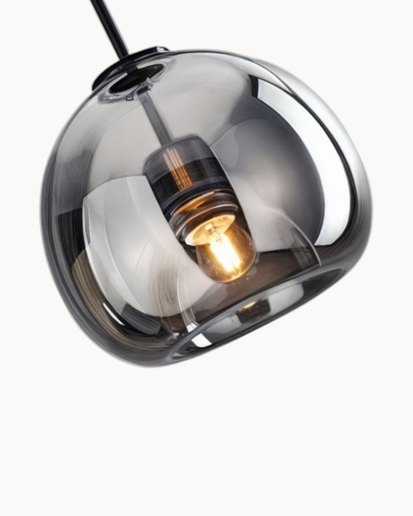 Contemporary LED Ceiling Light - Smoke Gray and Cognac Glass - 25 cm Diameter