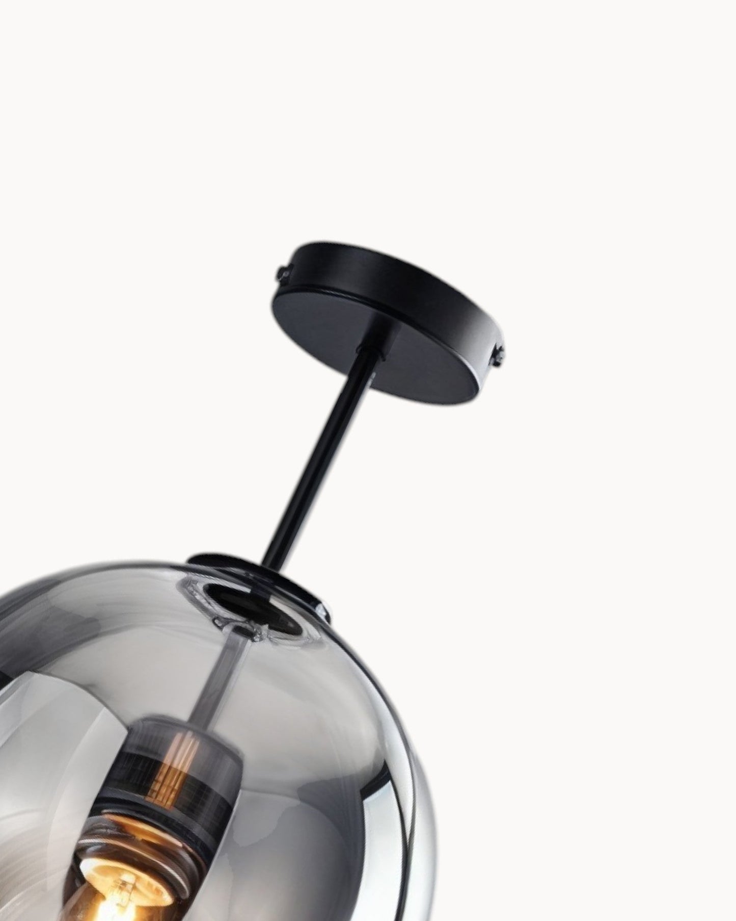 Contemporary LED Ceiling Light - Smoke Gray and Cognac Glass - 25 cm Diameter