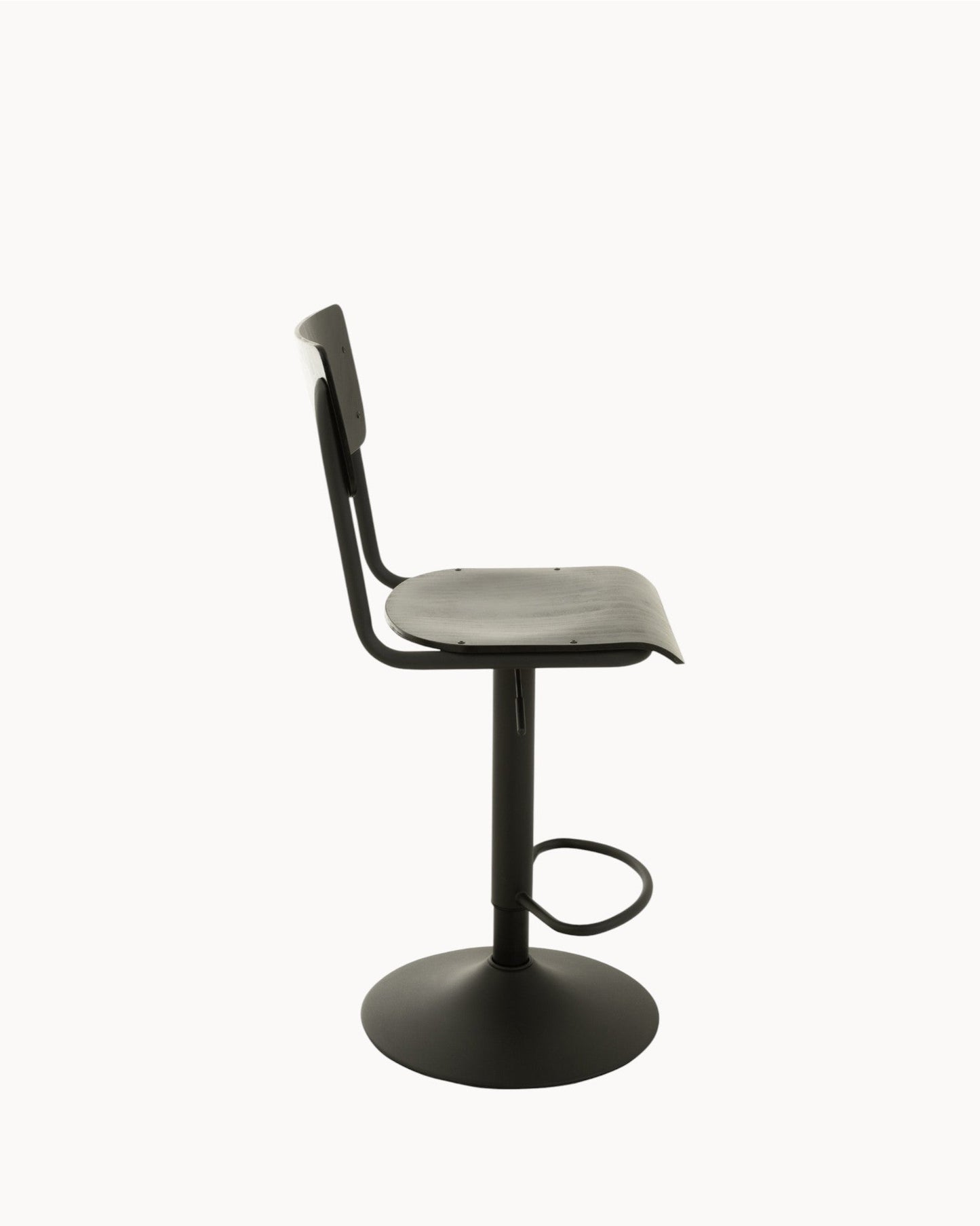 J-Line Industrial Bar Stool - Black Wood and Metal, 79 cm Seat Height