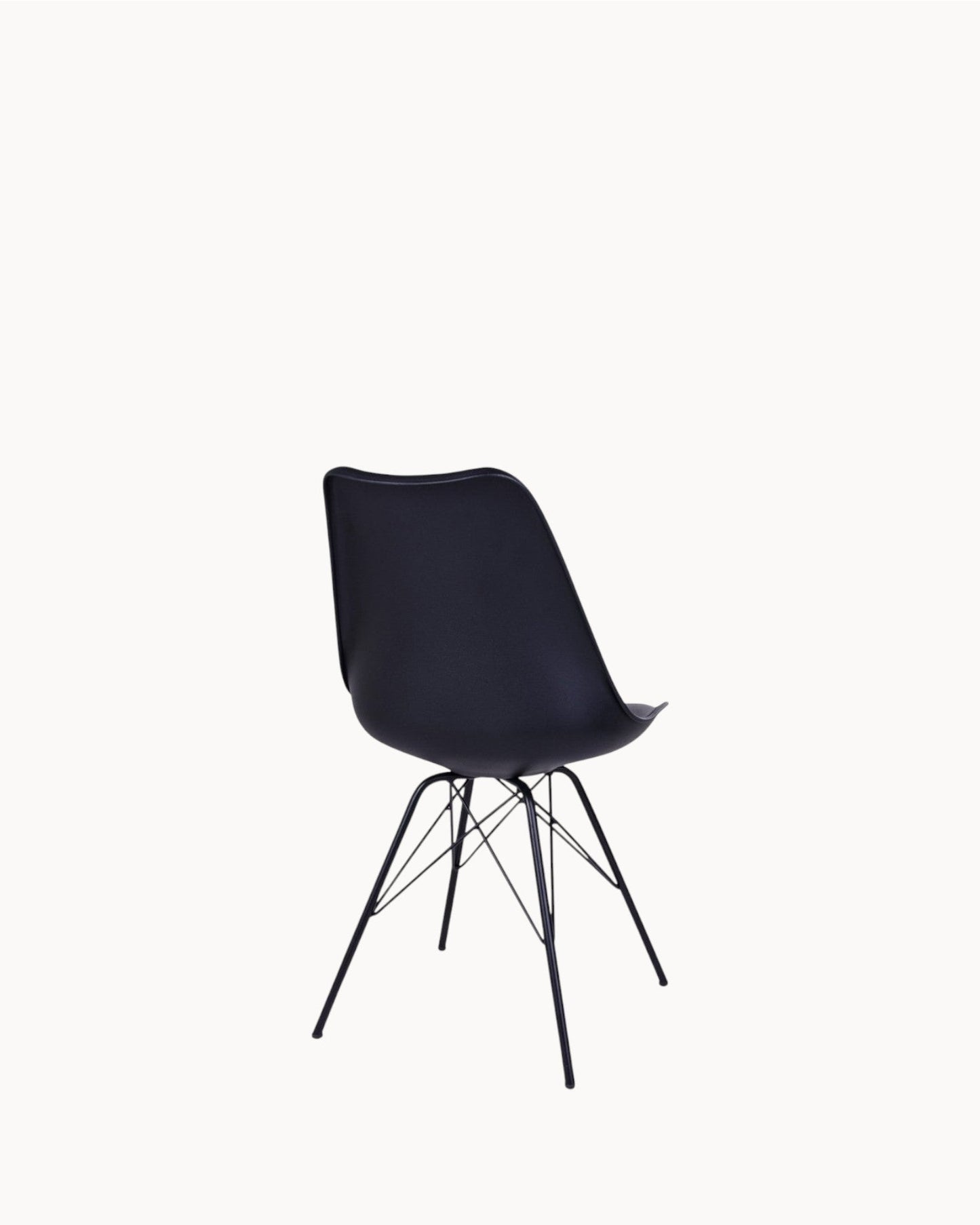 Modern Oslo Dining Chair – Black PU Leather with Metal Legs, 84cm