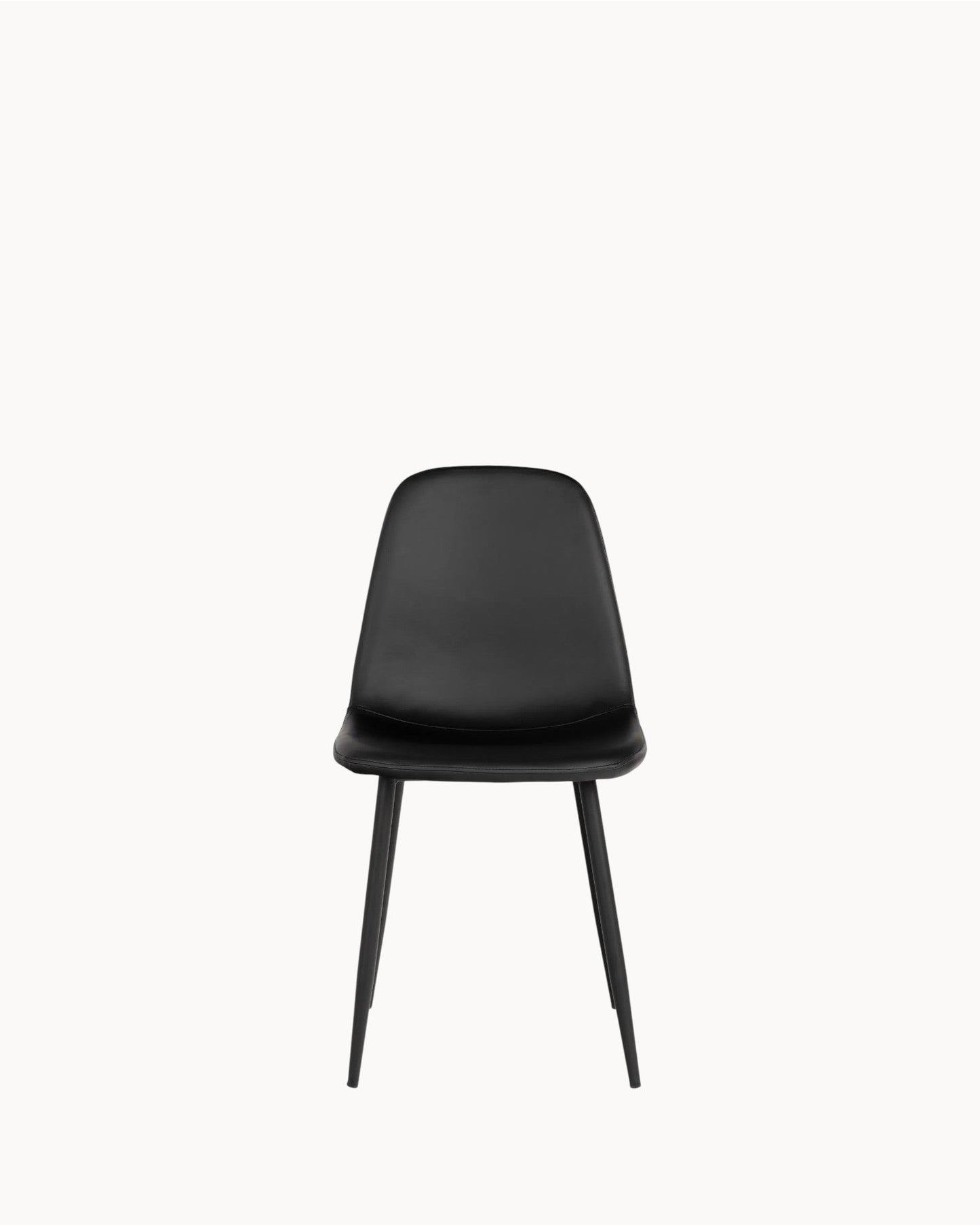 Modern Stockholm Dining Chair – Black PU Leather with Metal Legs, 88cm