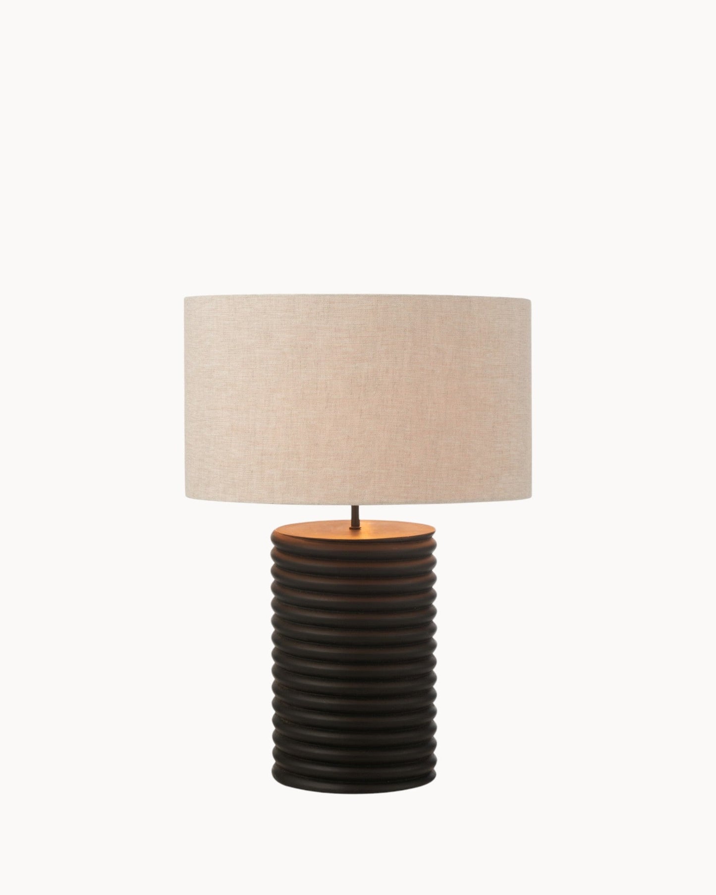 J-Line Ailanthus Wood Table Lamp – Black/Grey Thread – 70 cm – E27