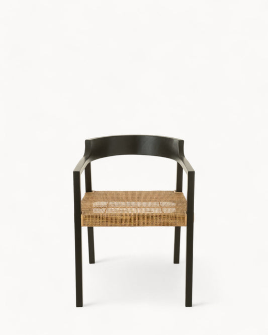 J-Line Emma Dining Chair – Teak Wood in Black-Brown, 55x71cm
