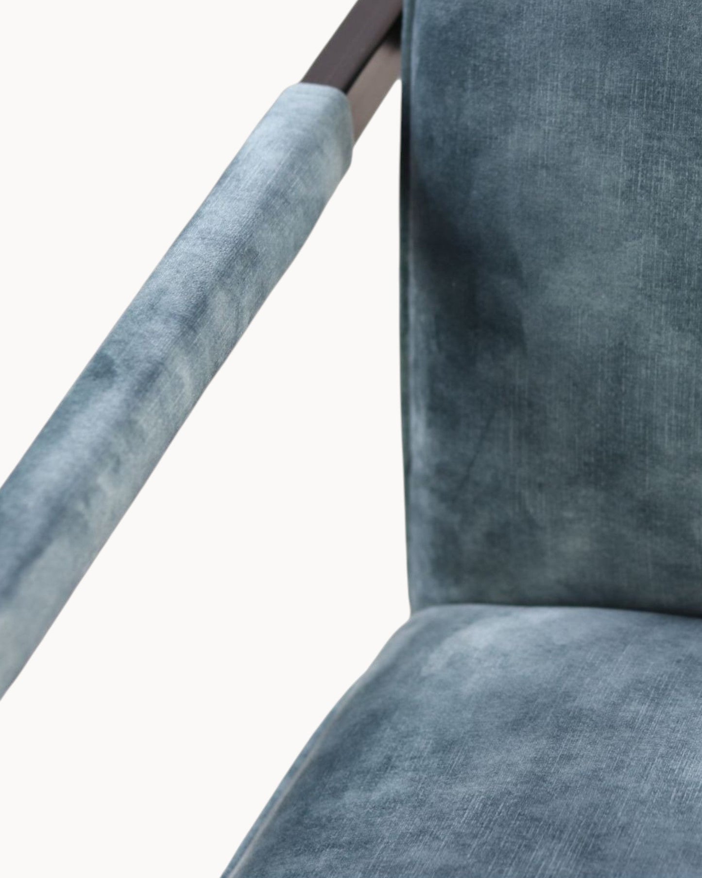 HSM Collection Blue Velvet Dining Chairs Set of 2 with Black Legs