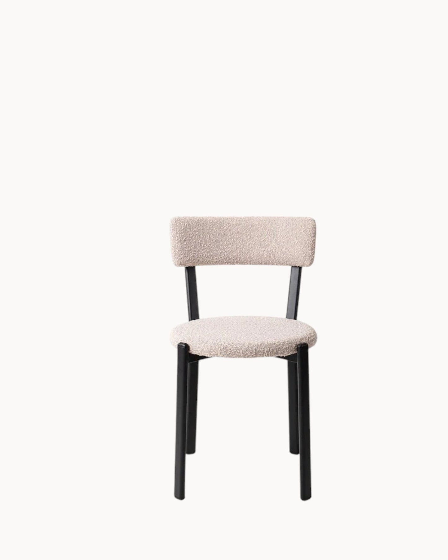 Obu Comfort Dining Chair – Bouclé Upholstery with Metal Frame, Dimensions: 81 x 47 x 52 cm