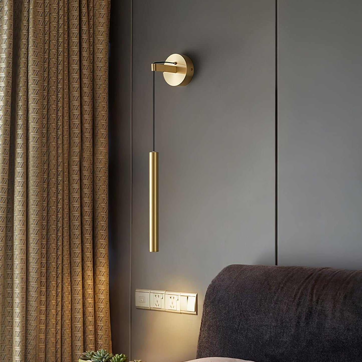 Cecilia Indoor Wall Sconce with Brass Accents