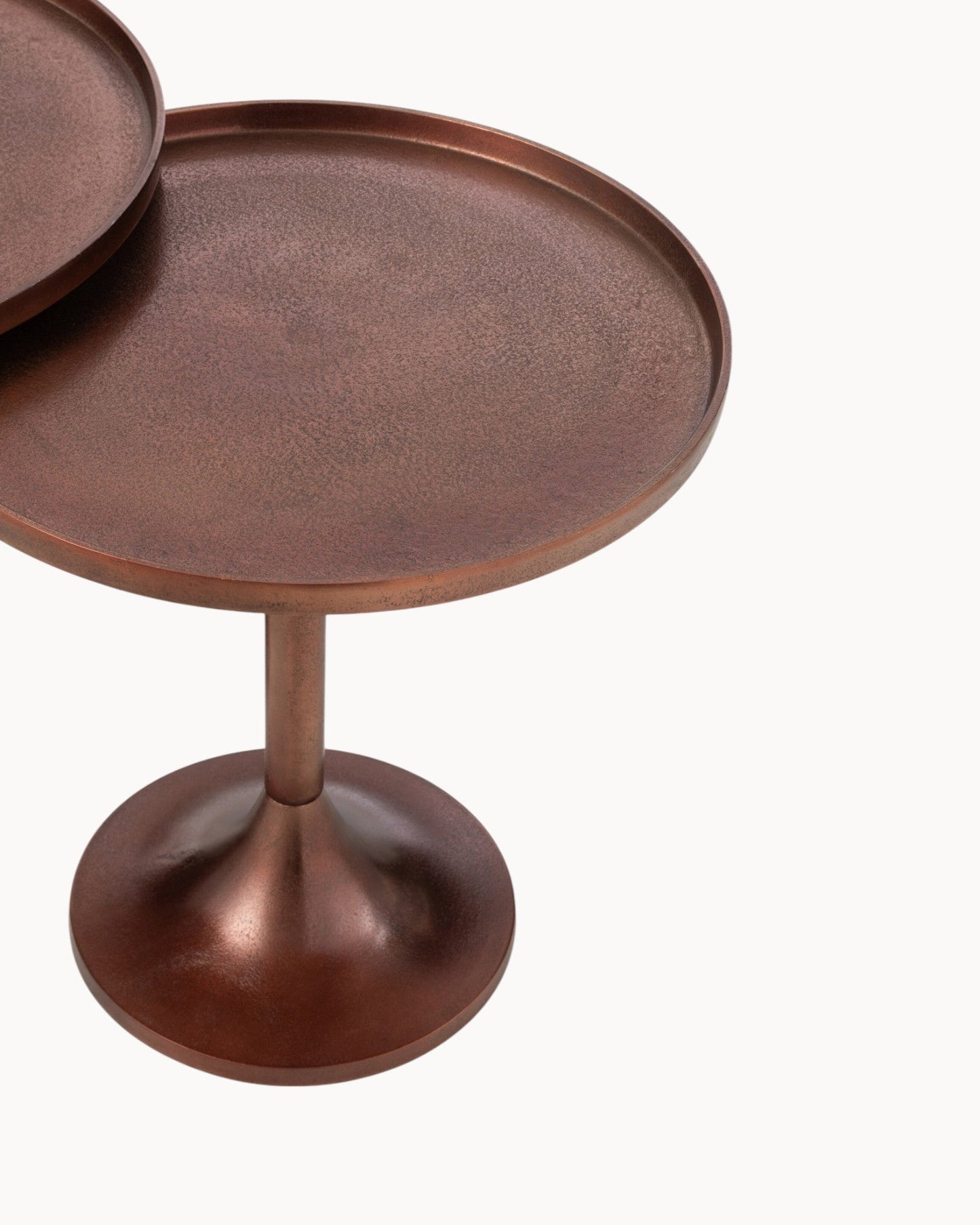 J-Line Modern Aluminum Bronze Side Table Set of 2