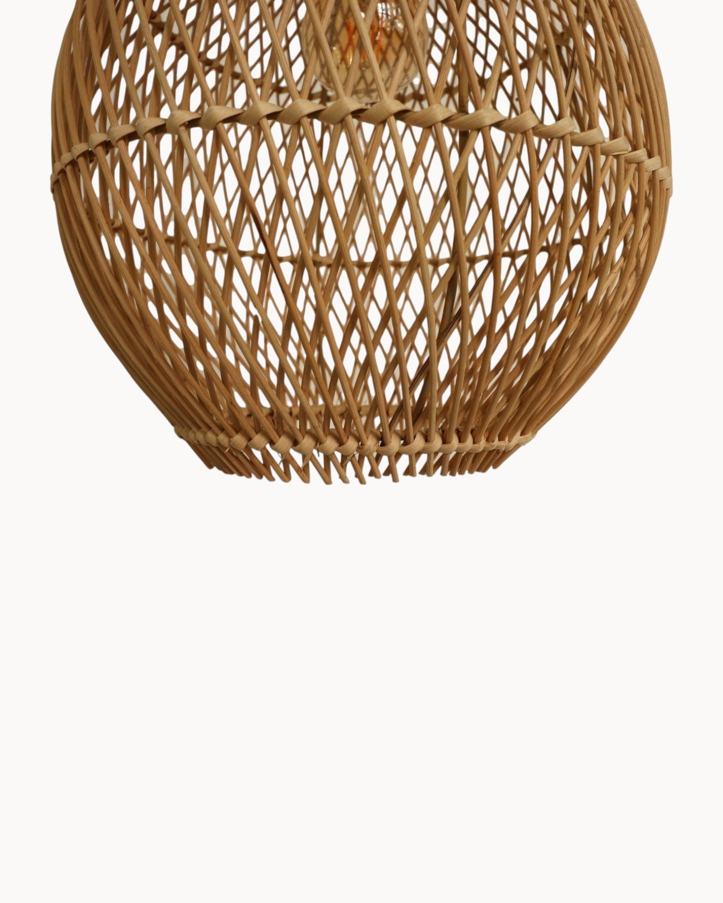 HSM Collection – Natural Rattan Pendant Light with Teak Finish, 35x35x59 cm, E27 Socket