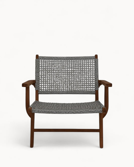 HSM Collection - Rio Teak and Banana Leaf Lounge Chair - 67 cm