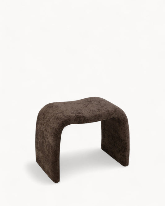 J-Line N-Form Stool – Dark Brown Fabric – Stylish & Comfortable
