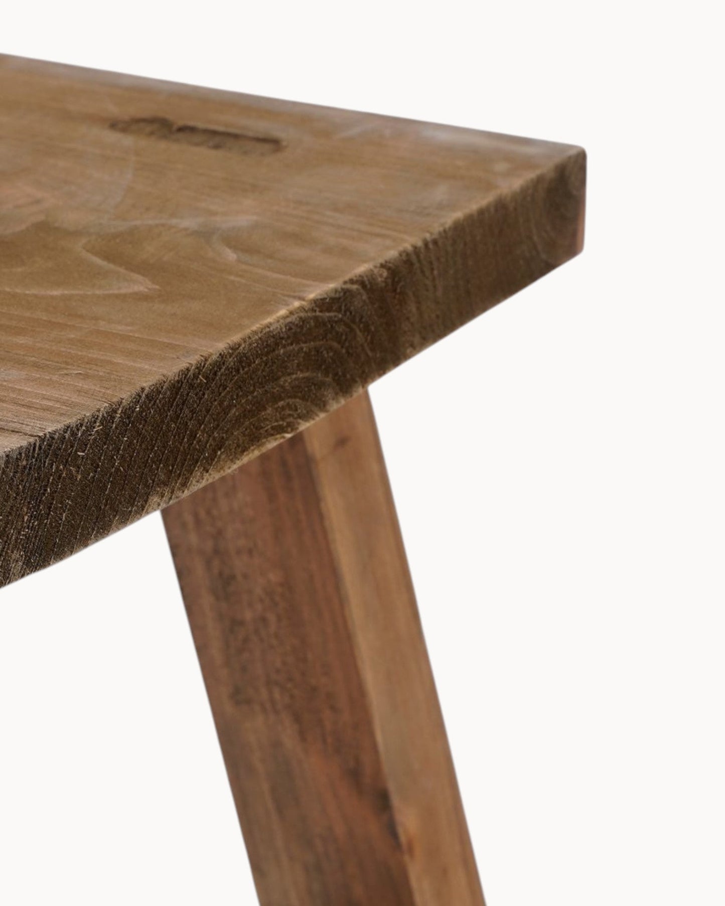 Mica Decorations Brown Wooden Stool – Eco-Friendly Recycled Wood – 38x29x34 cm