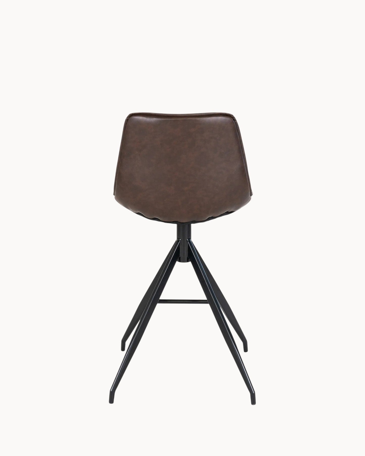 Monaco Counter Stool - Brown PU Leather with Black Metal Legs - 96cm Height