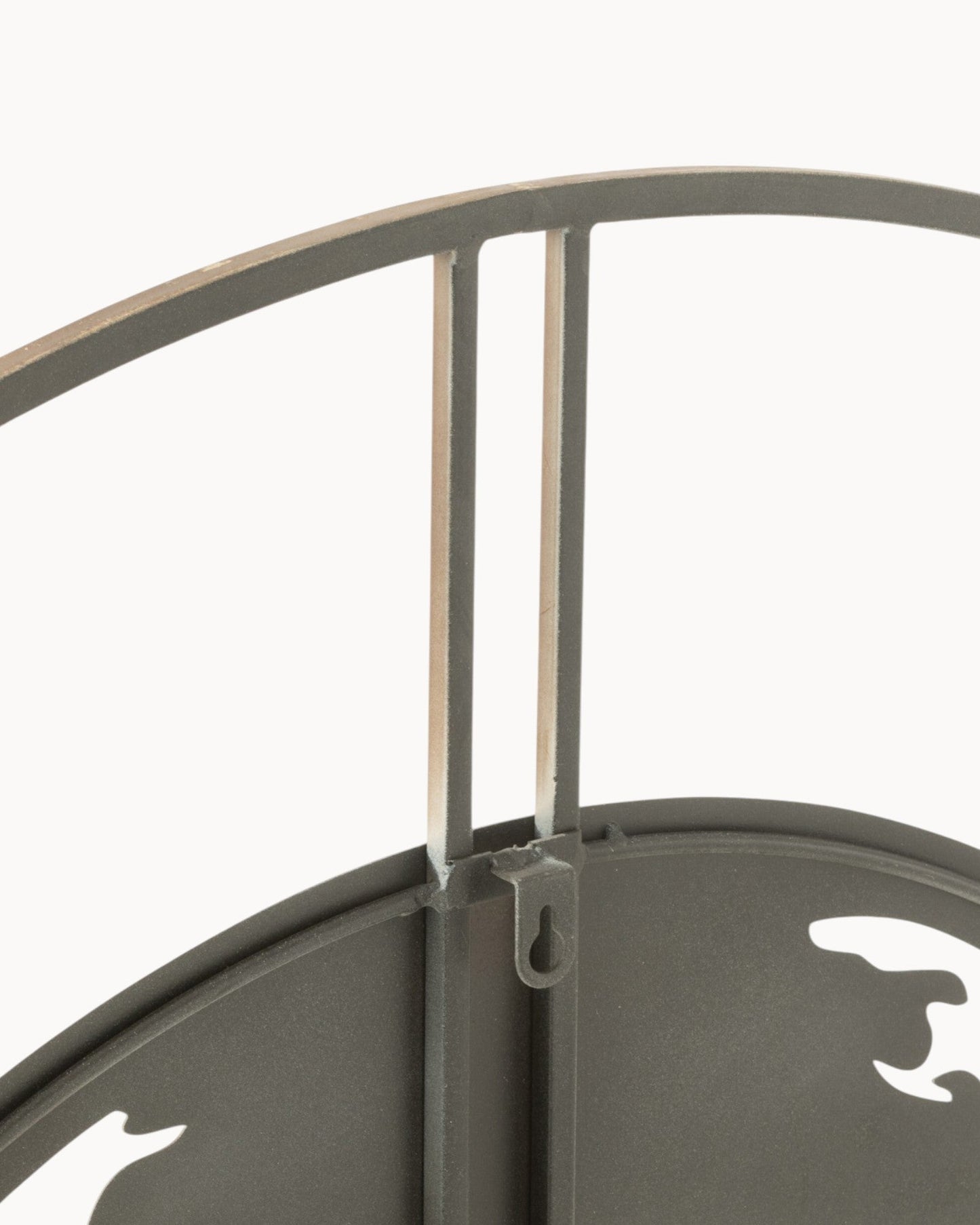 Industrial Design Wall Clock with World Map – 90 cm Brown Metal