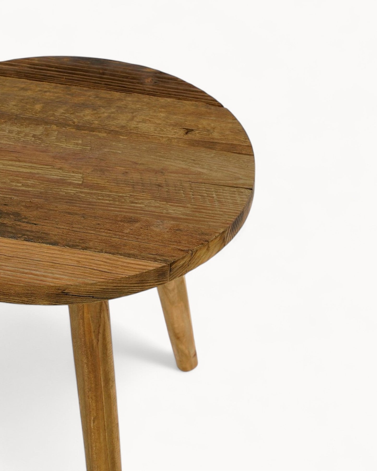 Natural Design Round Wooden Side Table – 33 cm Diameter – Brown