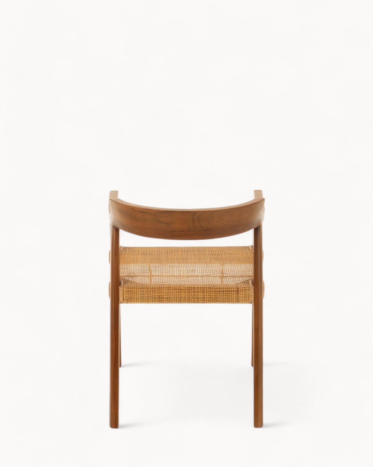 Emma Dining Chair by J-Line – Brown Teak Wood & Rattan – Stylish and Comfortable