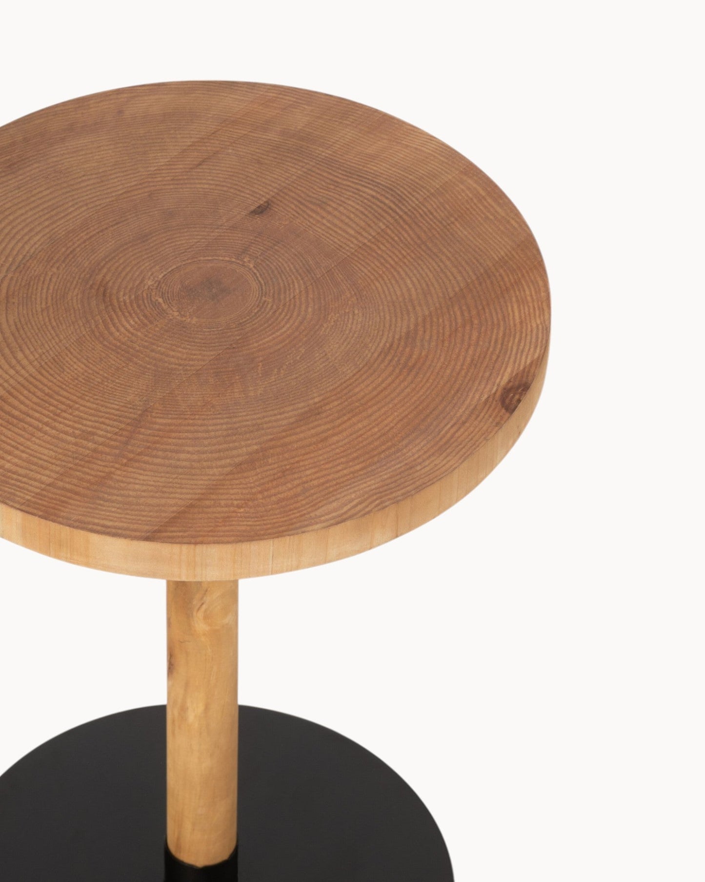 J-Line Ron Side Table Set of 2 – Natural/Black Wood, 35x35 cm