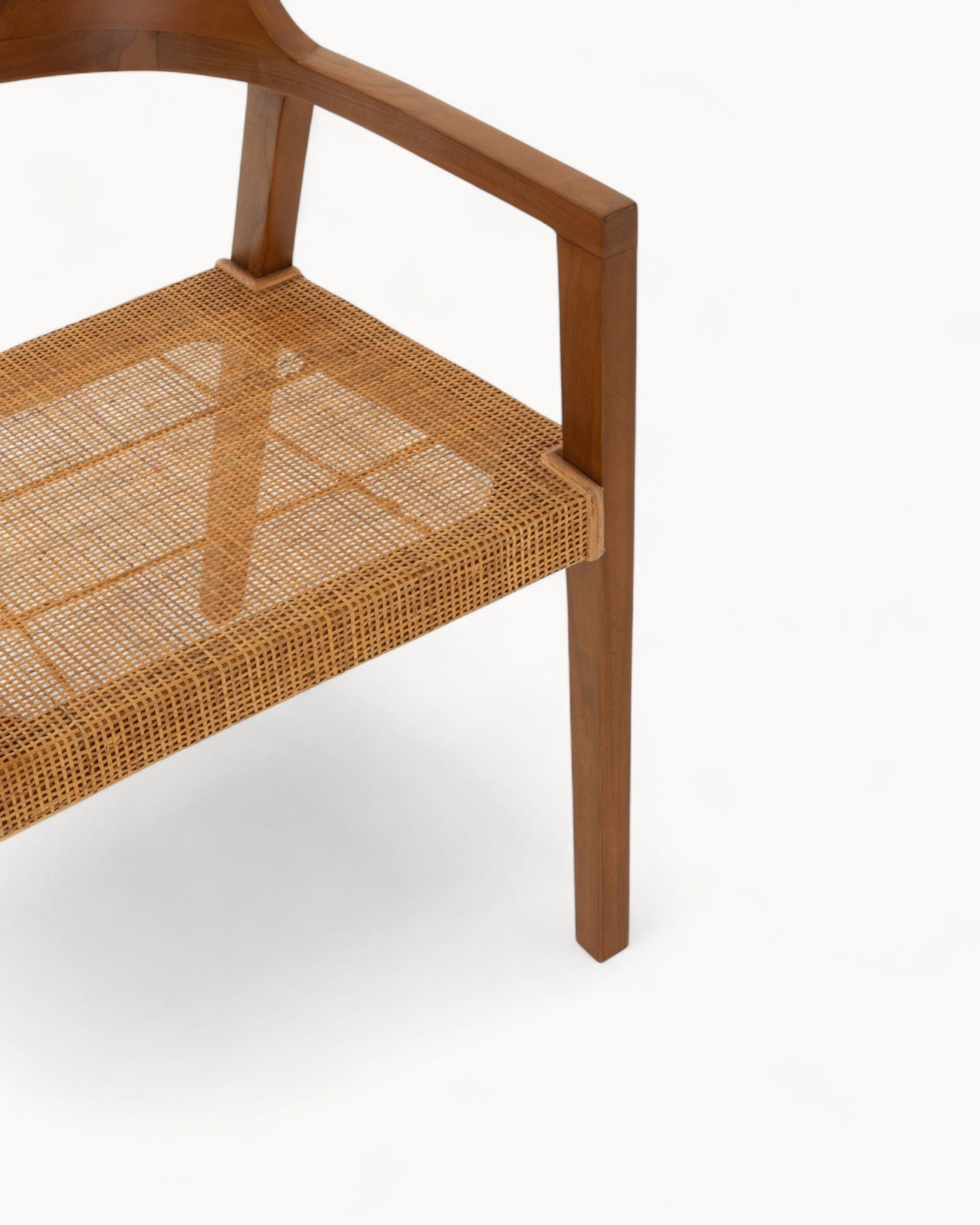 Emma Dining Chair by J-Line – Brown Teak Wood & Rattan – Stylish and Comfortable