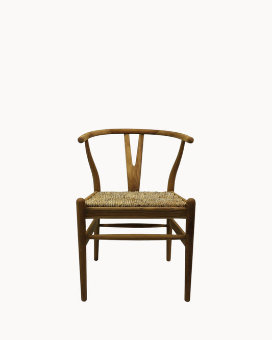 Delilah Dining Chair - HSM Collection - Natural Teak with Banana Leaf Accents