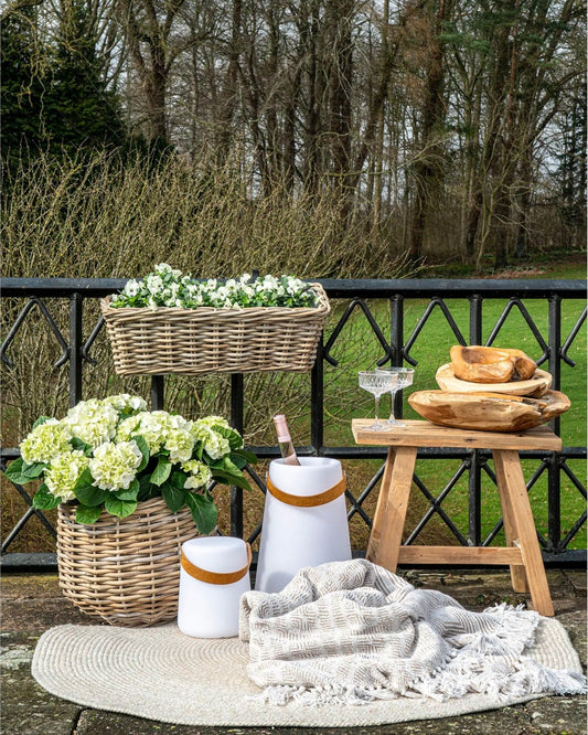 Barcelona Bench – Natural Teak Wood – 50x25x45 cm – Versatile Indoor and Outdoor Furniture