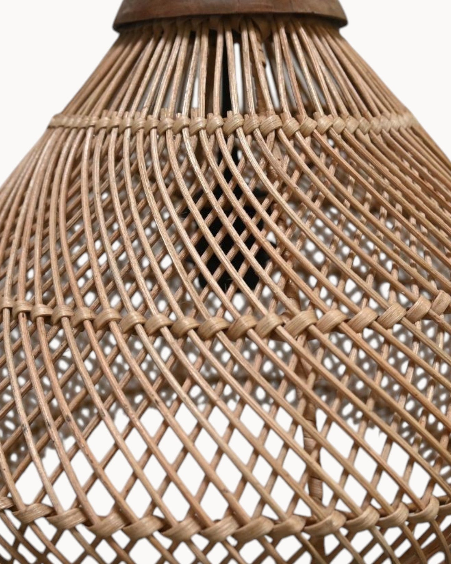 Natural Rattan Hanging Lamp Ø43cm – HSM Collection – Teak Finish – E27 Socket