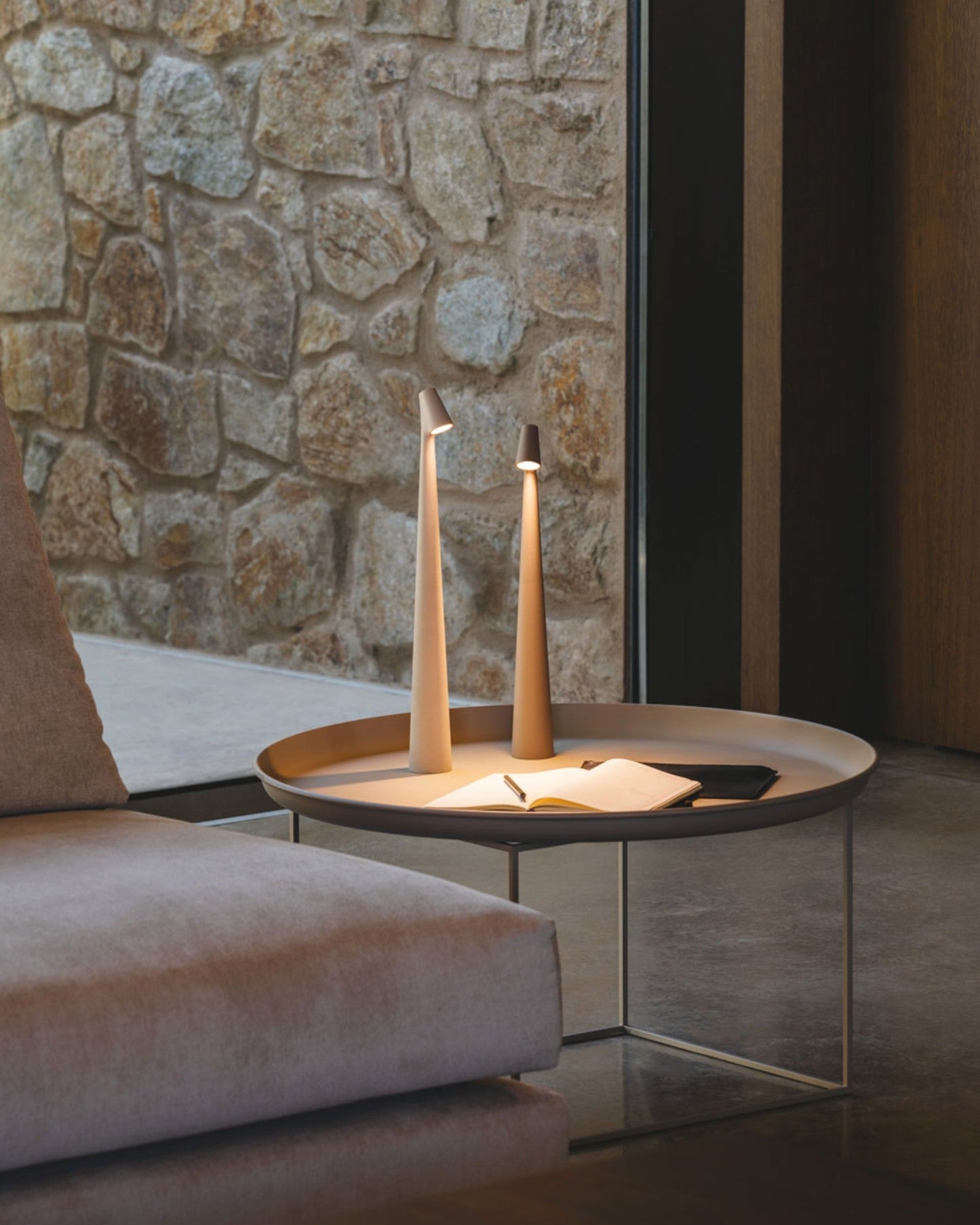 Contemporary Touch-Control Table Lamp with 3 Brightness Settings, Aluminum Design