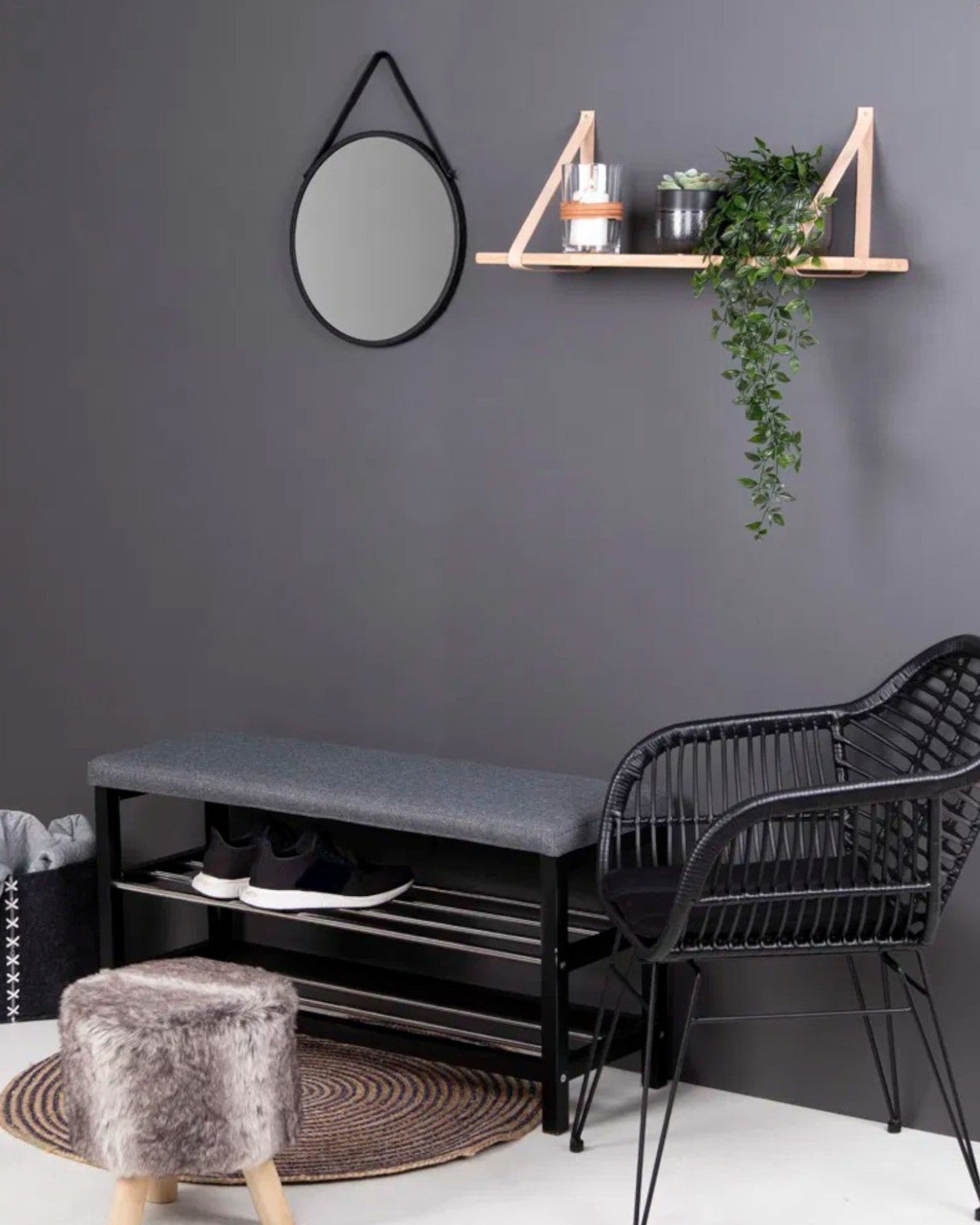 Natural Wood Oven Shelf with Leather Straps - 120 cm