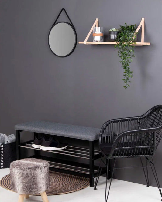 Natural Wood Oven Shelf with Leather Straps - 120 cm