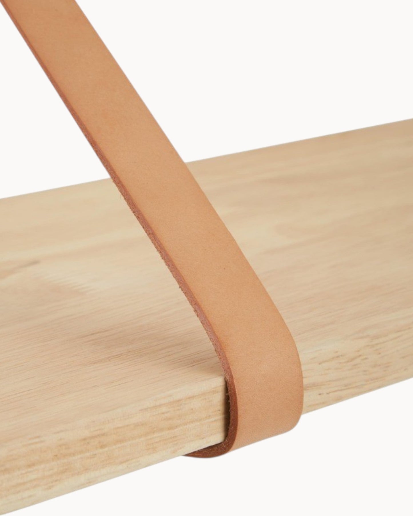 Natural Wood Oven Shelf with Leather Straps - 120 cm