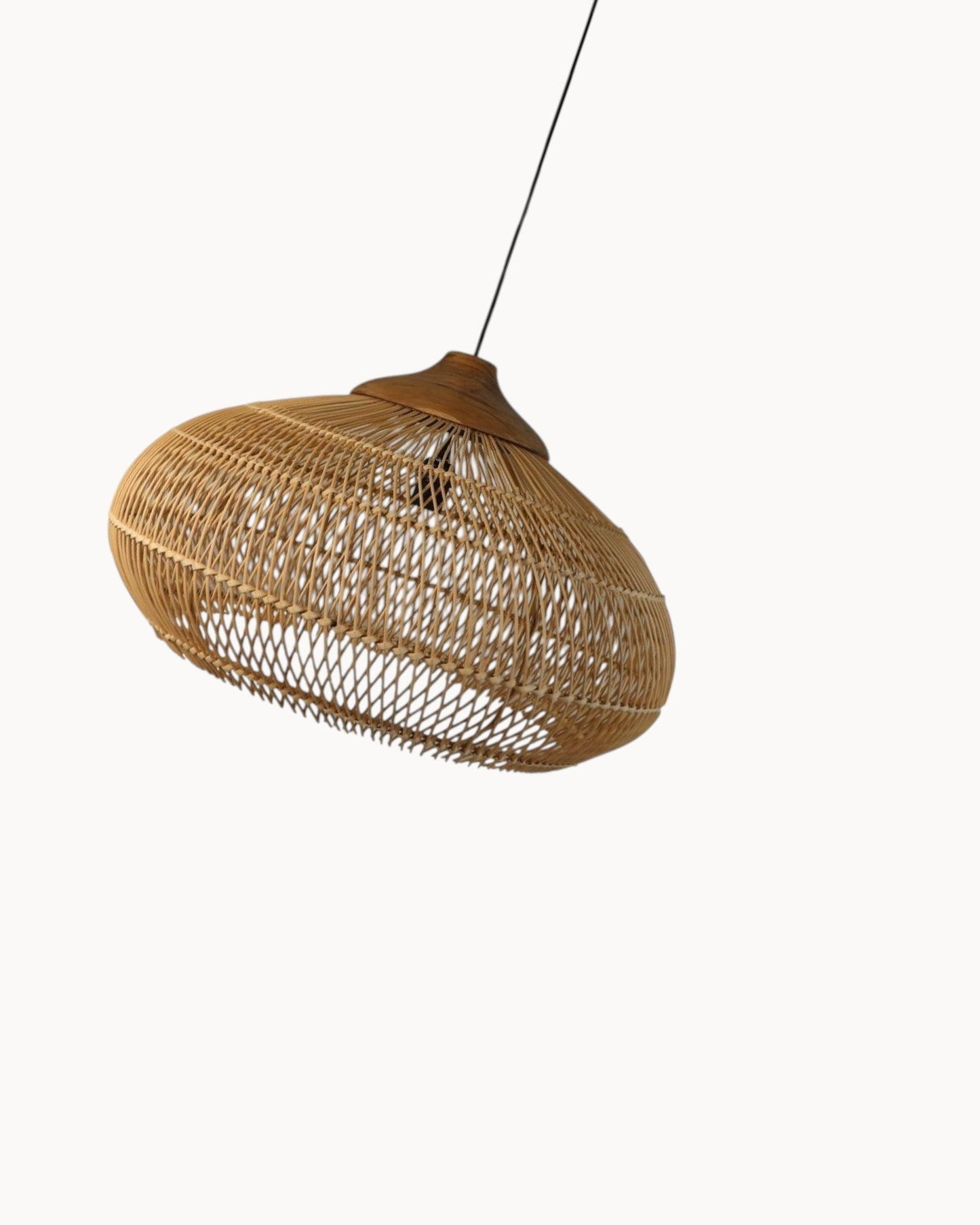 HSM Collection – Ø65 cm Natural Glow Pendant Light in Rattan and Teak