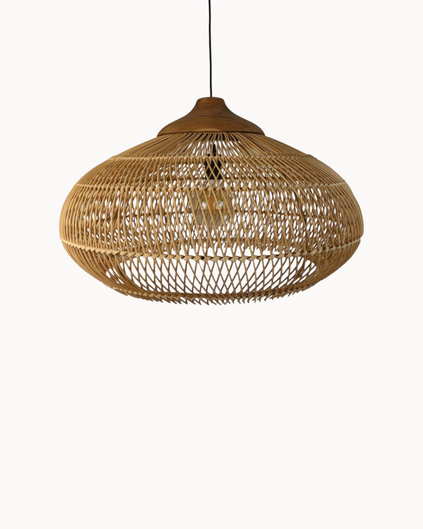 HSM Collection – Ø65 cm Natural Glow Pendant Light in Rattan and Teak