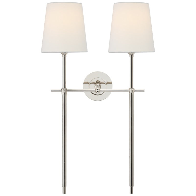 Brass Theodore Wall Lamp with Fabric Shade