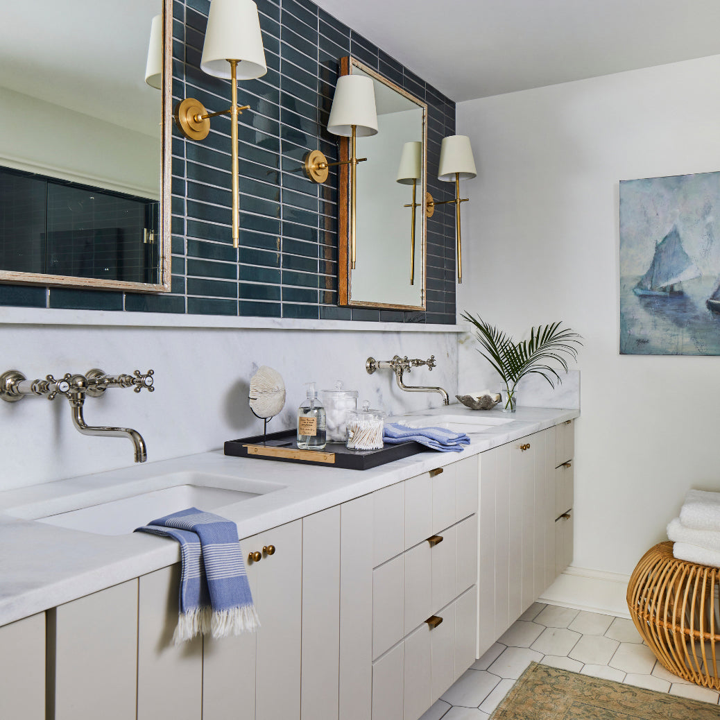 Brass Theodore Wall Lamp with Fabric Shade