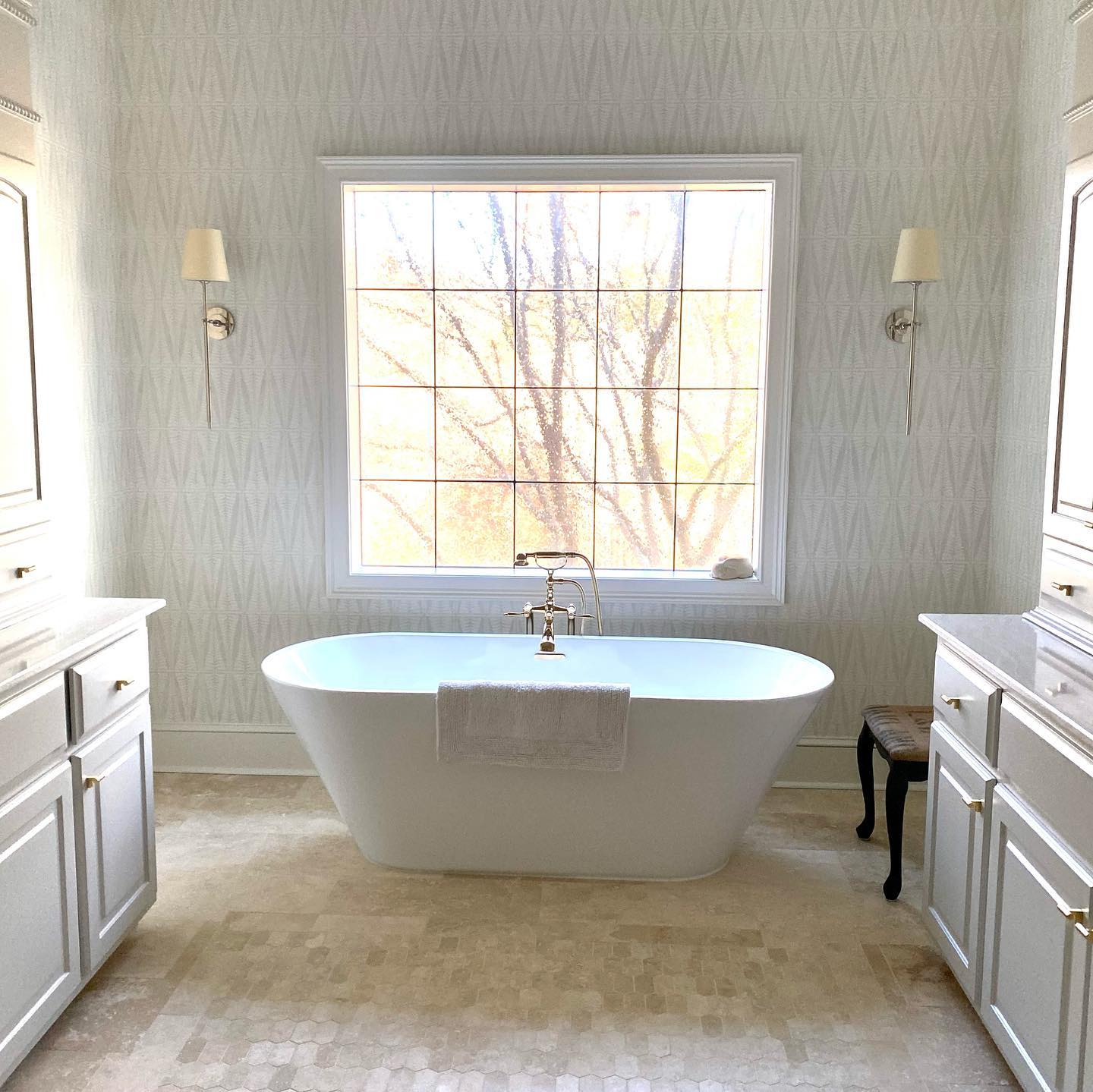 Brass Theodore Wall Lamp with Fabric Shade