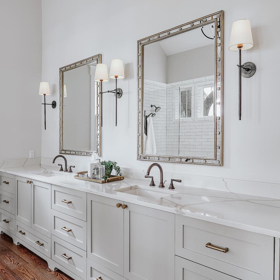 Brass Theodore Wall Lamp with Fabric Shade