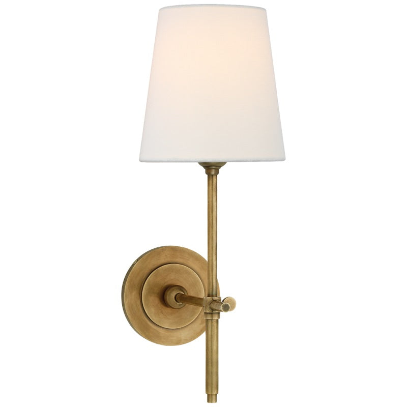 Brass Theodore Wall Lamp with Fabric Shade