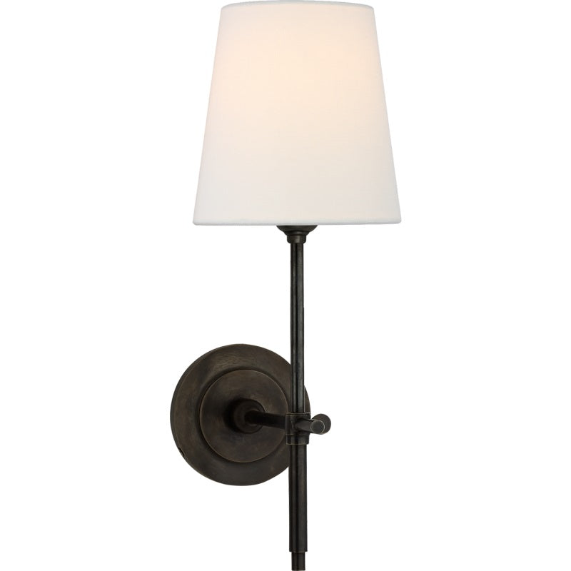 Brass Theodore Wall Lamp with Fabric Shade