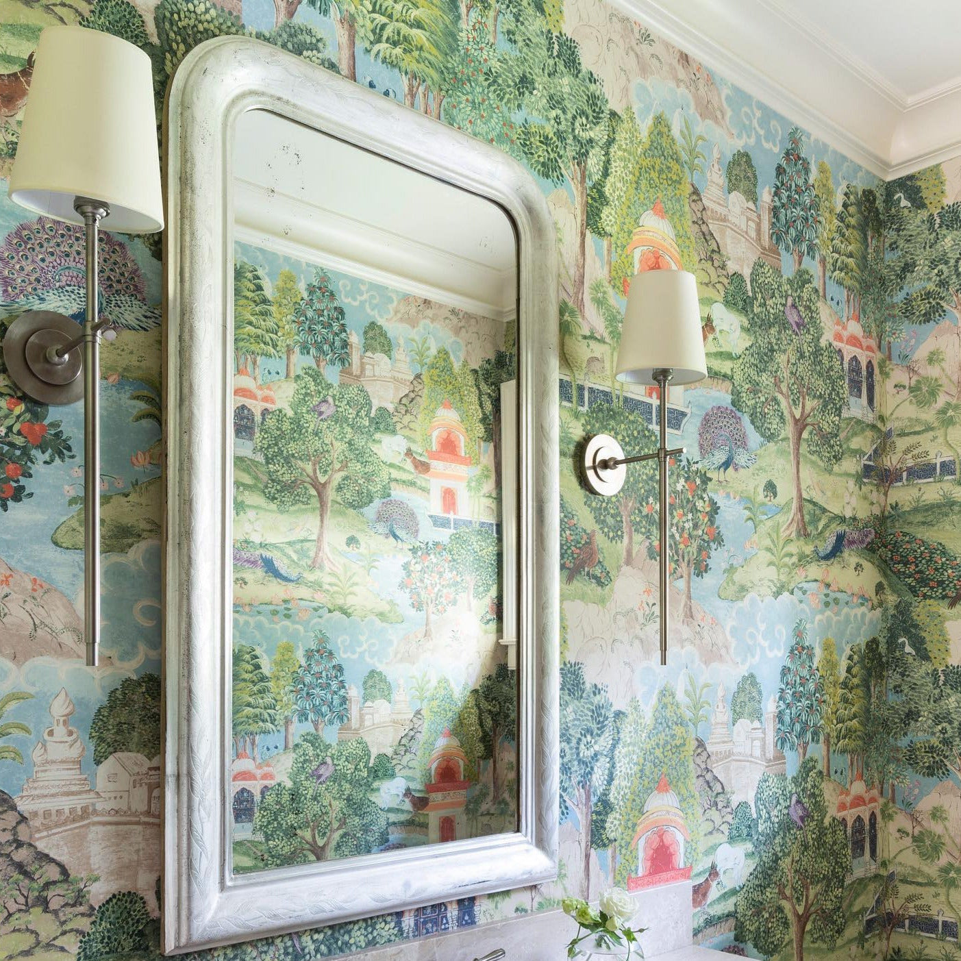 Brass Theodore Wall Lamp with Fabric Shade