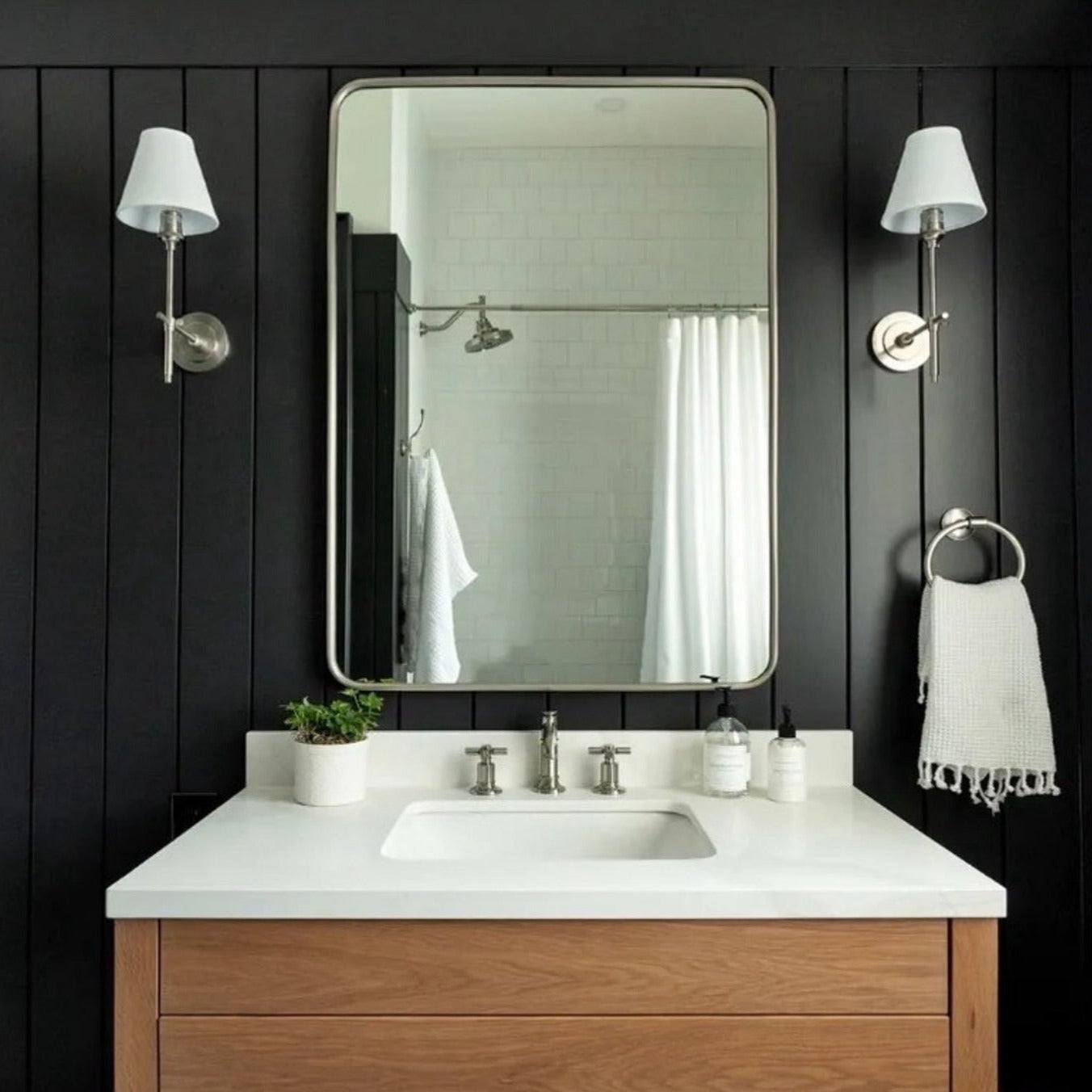 Brass Theodore Wall Lamp with Fabric Shade