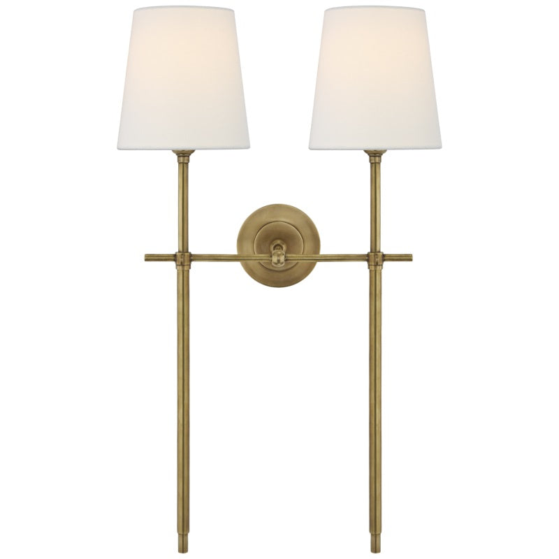 Brass Theodore Wall Lamp with Fabric Shade