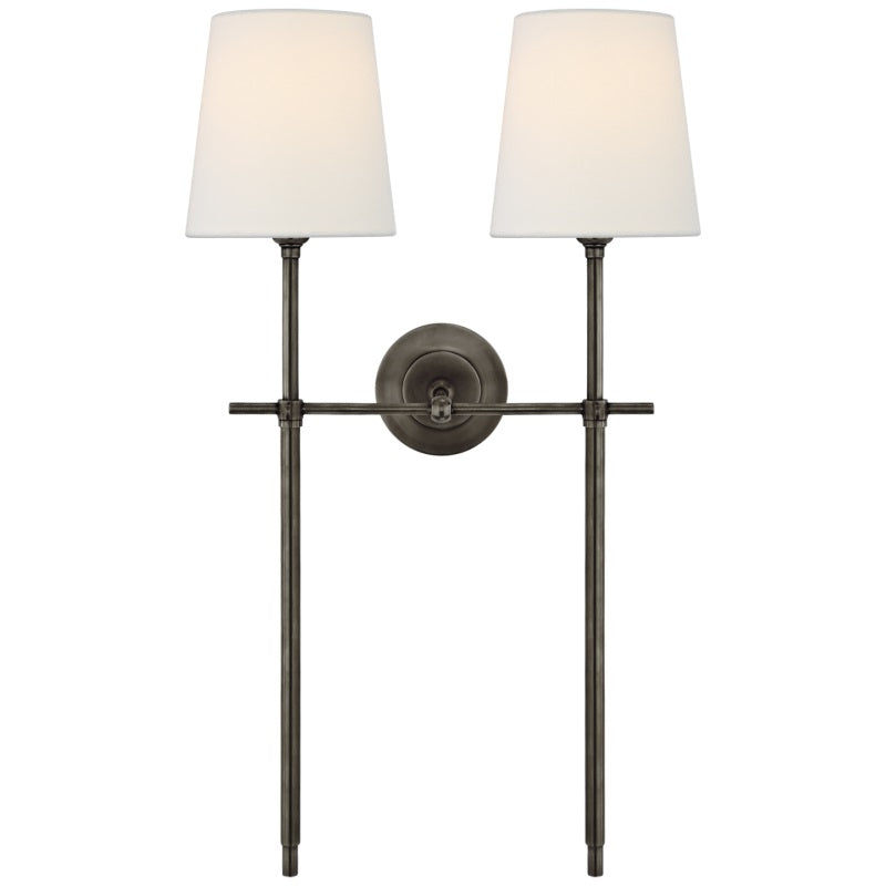 Brass Theodore Wall Lamp with Fabric Shade