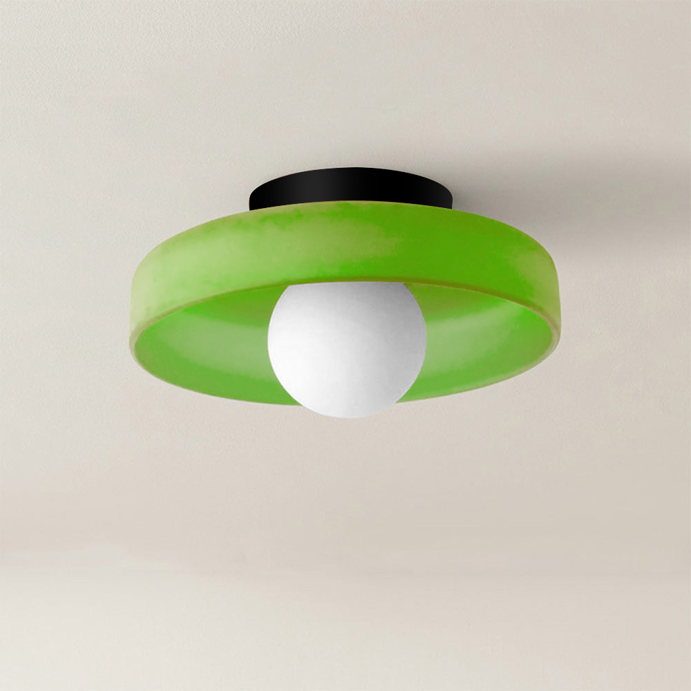 Contemporary Amber Glass Ceiling Light with G9 LED - Available in 25cm and 35cm, 220-240V