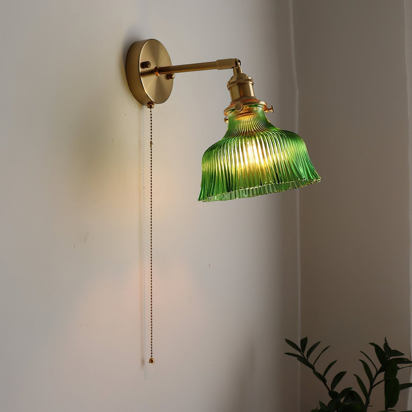 Contemporary Brass Wall Sconce by Cason